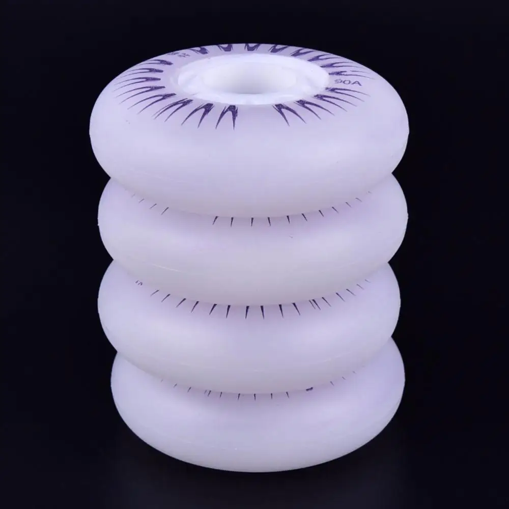 

4pcs Roller Skate Wheels Colorful Pu Flashing Wheels Flat Flower Luminous Wheels Brake Wheels Roller Skates Luminous Wheels 60mm