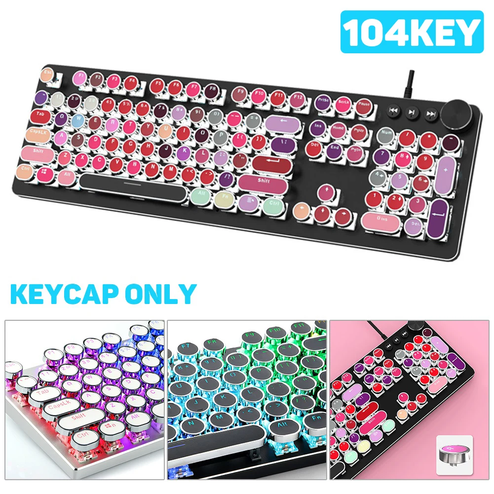 104 клавиши Ретро круглая крышка ключа s ABS прозрачная DIY пишущая машинка колпачок