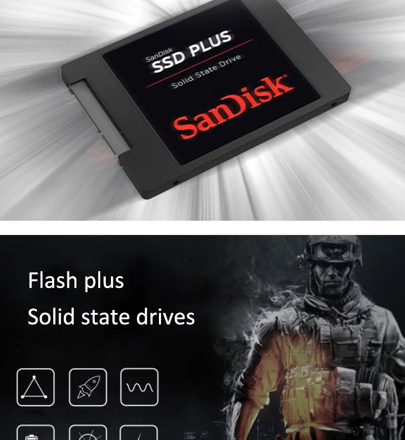 Sandisk SSD 120GB 240GB 480GB SATA III Plus HDD Внутренний твердотельный накопитель для ноутбука