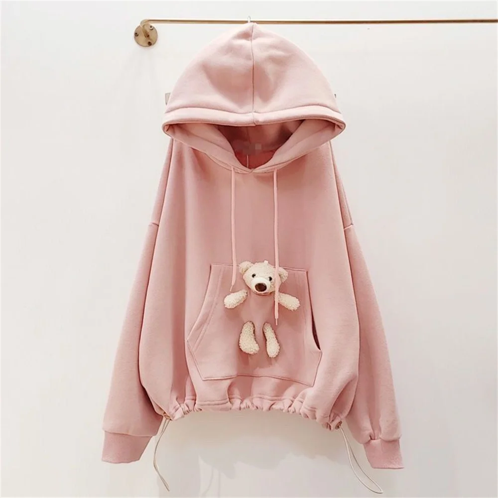 

Женская толстовка с капюшоном и карманами, в стиле Харадзюку