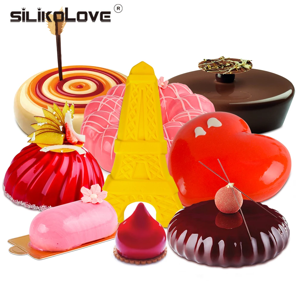 Силиконовая форма SILIKOLOVE для торта Мусса в форме сердца поднос цветок