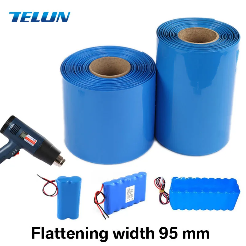 Термоусадочная трубка из ПВХ длиной 2 м шириной 95 мм литиевый аккумулятор 18650