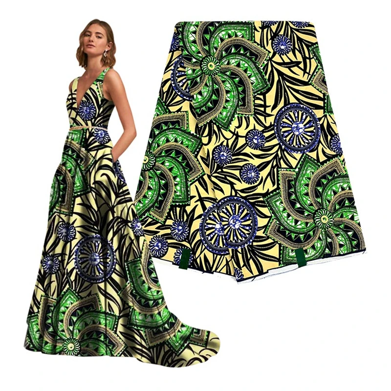 

Ankara Wax Fabric High Quality African Wax Print Fabric 100% Cotton Soft African Guaranteed Veritable Real Wax for Dress VL63