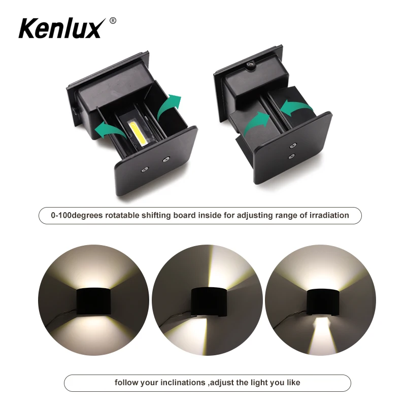 Регулируемый светодиодный настенный светильник наружная Водонепроницаемая