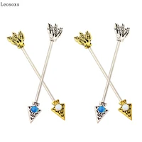 leosoxs 2 piece explosive european and american retro arrow industrial stud earrings earrings piercing jewelry