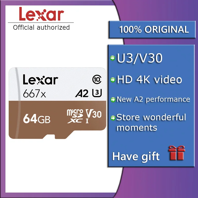 Lexar профессиональная карта памяти 667x SDXC UHS I Micro SD с адаптером 64 Гб 128 ГБ 256 A2 U3 V30 C10 TF