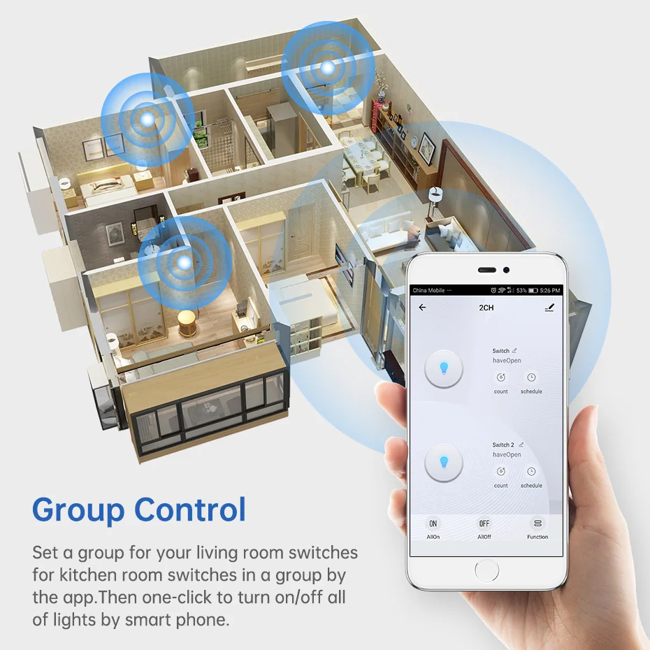 Fuers WI-FI сенсорный выключатель Tuya Smart светильник Переключатель 1/2/3 Gang ЕС Поддержка