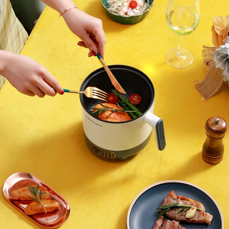

220V 1.7L Mini Electric Rice Cooker Non-Stick Hot Pot Portable Multi Cooker 2 Layers Electric Frying Machine