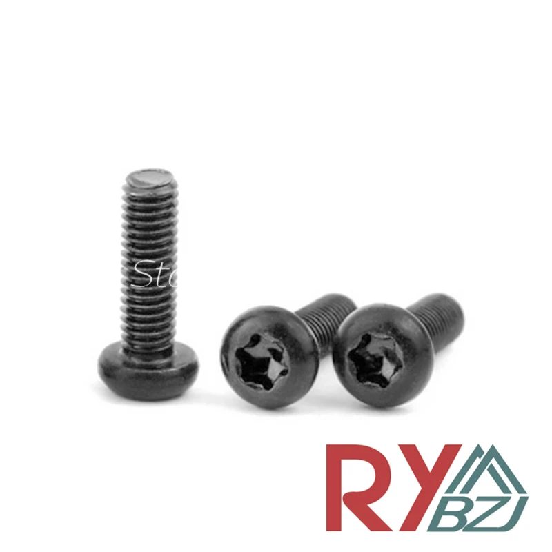 

Винт Torx из углеродистой стали с круглой головкой, черный цвет, M1.6 M2 M2.5 M3 M4 ISO14583, шесть кулачковые винты
