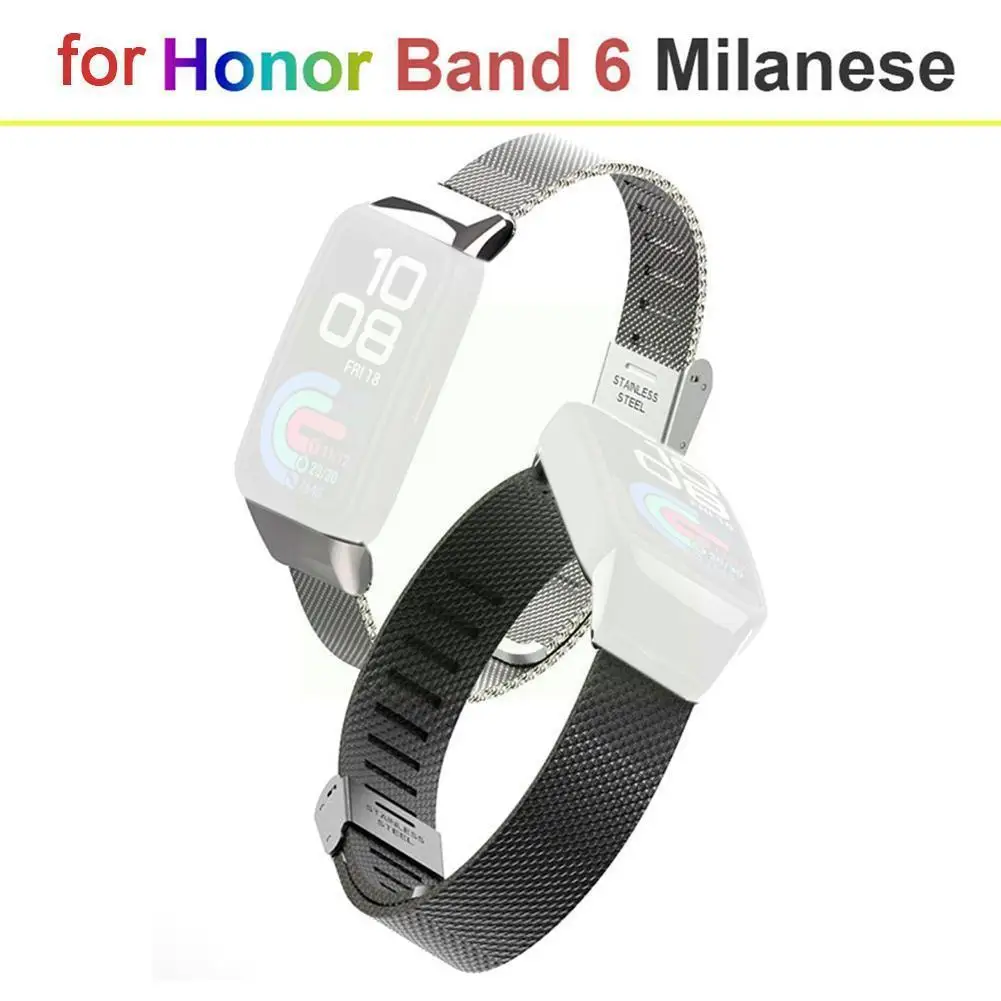 

Ремешок для Huawei Band 6, сменный металлический браслет для смарт-часов Honor Band 6, аксессуары для наручных часов R2C8