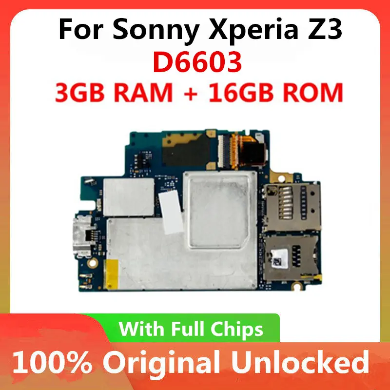 Оригинальная материнская плата для Sony Xperia Z3 D6653 D6603 D6633 D6683 16 Гб разблокированная