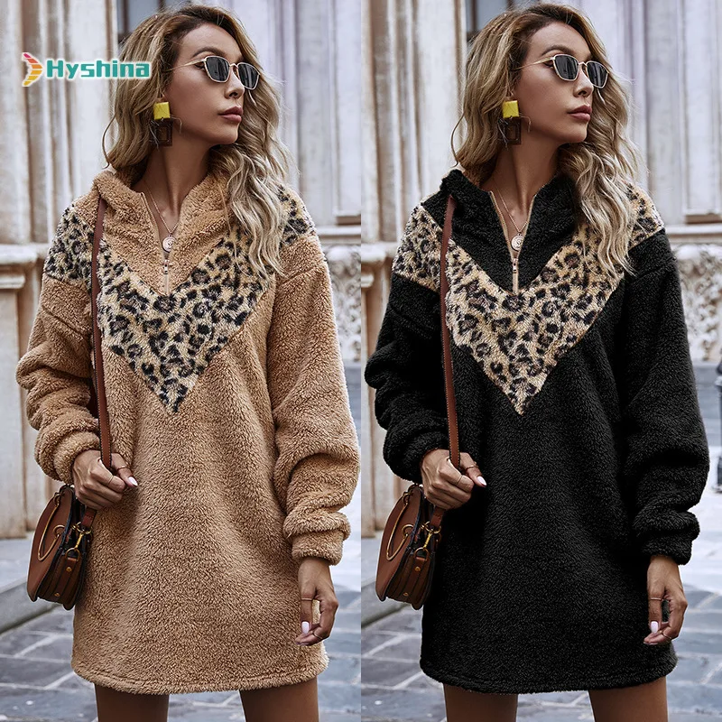 

Новое Женское платье с капюшоном из чистого плюша