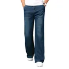 Джинсы мужские зимние плюс вельветовые толстые расклешенные джинсы мужские свободные широкие брюки большого размера повседневные теплые длинные брюки размер 26-38 40