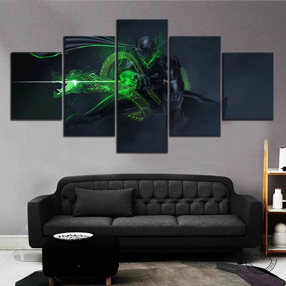 Genji of Ultron Overwatch игры художественная Настенная роспись на холсте Спальня Настенный