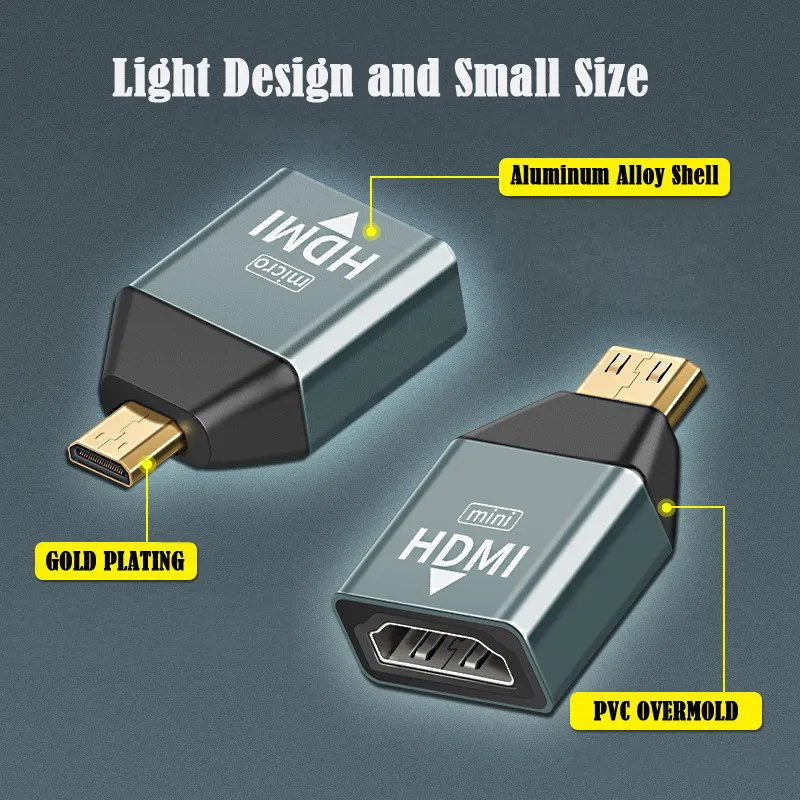 3 шт./компл. микро и мини HDMI в HDTV 1 4 Женский 2-в-1 комбинированный адаптер 4K @ 60 Гц |