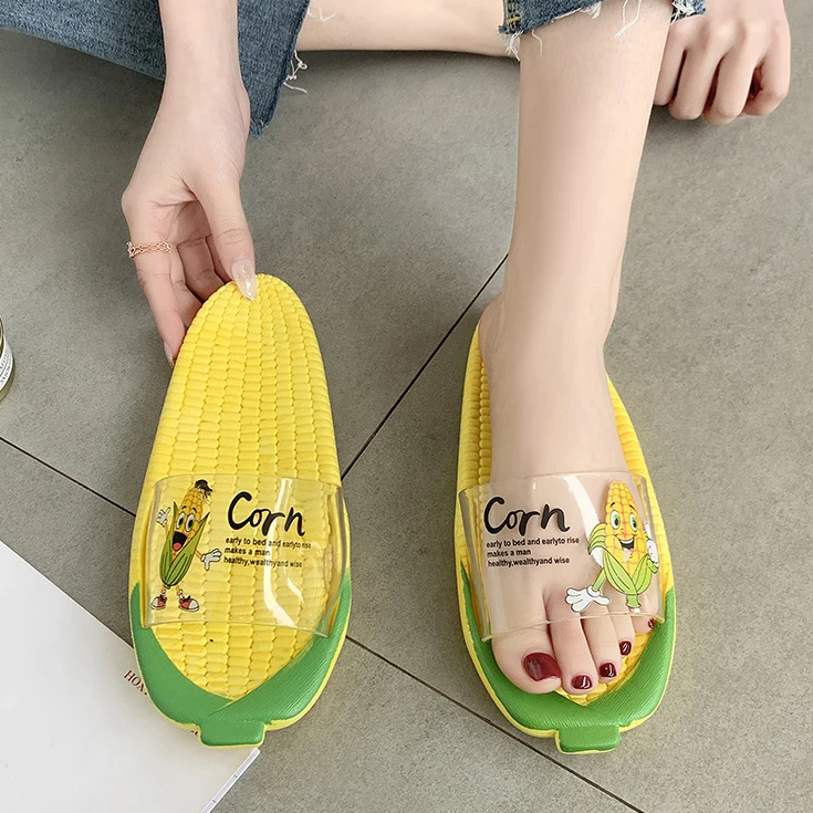 Женские пляжные шлепанцы corn мягкие удобные сланцы пляжная обувь для пар