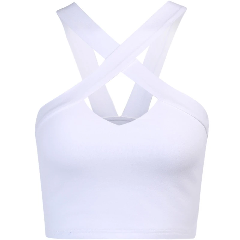 

European Station Ins Internet Celebrity Sexy Cross Chanel Style Base Small Sling Vest Inner Match Short Navel-Exposed Western