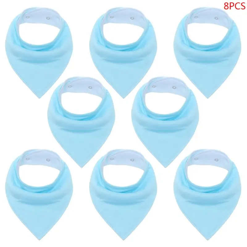 

8 Pcs/set Baby Bibs Newborn Cotton Pure Color Saliva Towel Triangle Infants Teething Breastfeeding Towels