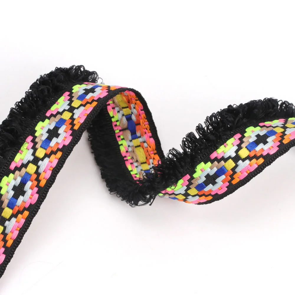 Винтажная вышитая отделка тесьма кружевной помпон Искусственные ремесла лента