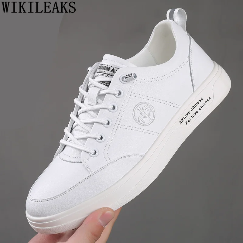 

White Running Shoes Men Trainers Mens Shoes Casual Men Sneakers Leather Casual Shoes Man Zapatillas De Hombre Chaussure De Homme
