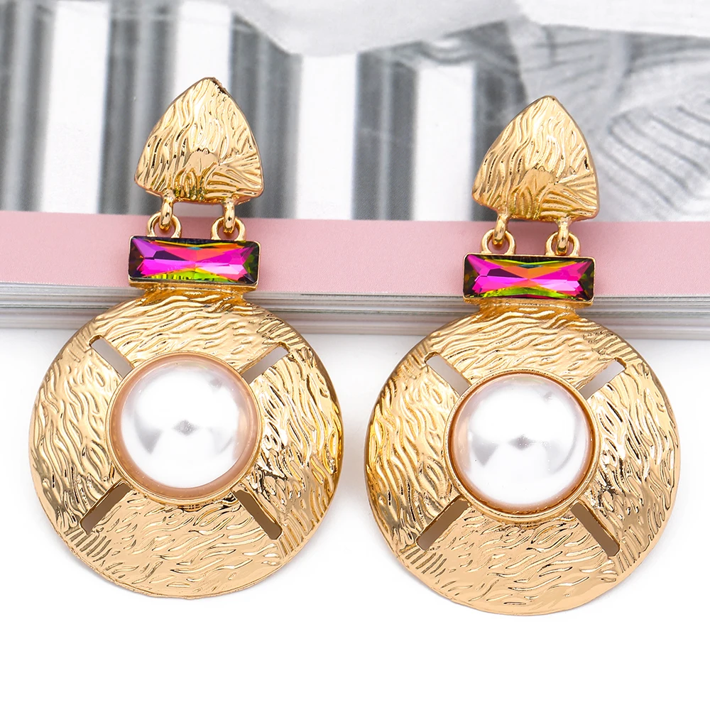 

Wholesale Big Pearl Earrings Women Punk Cute Statement Goth Dangle Drop Earrings New Jewelry Pendientes Accessories Shipping