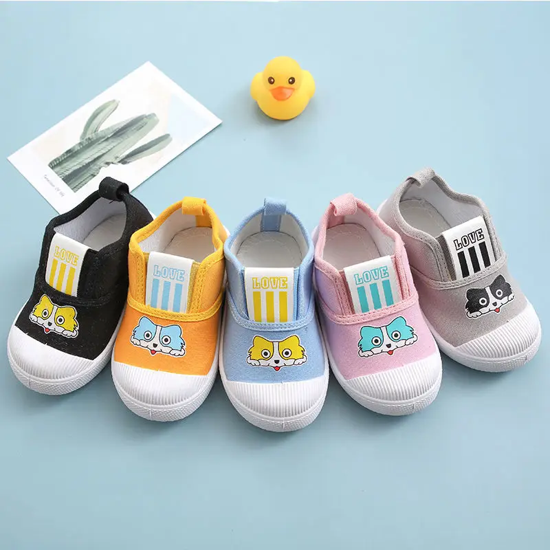 

Детская обувь для девочек и мальчиков с принтом любовь холст для студентов Повседневная плоская 5 цветов 21-30 для 1-5 лет B11 Pshuangma