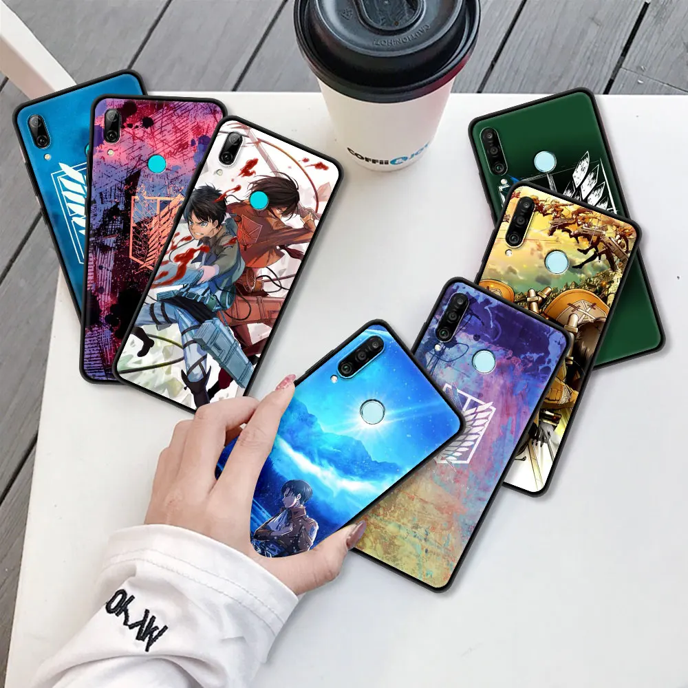 

Anime Attack On Titan Case For Huawei P30 Pro P40 Lite E P Smart Z P20 Y6 Y7 2019 Honor 20 9X 8X 9S Black Soft Phone Coque Funda