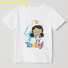 Я 3-11 лет подарок на день рождения Футболка черная девочка меланин детская одежда научная химическая футболка для девочек Харадзюку Kawaii футболки топы
