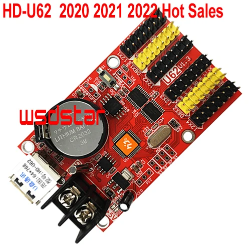 HUIDU HD U62 2 * HUB08 4 HUB12 1024*32 768*64 256*64 USB светодиодный карта управления один и двойной цвет