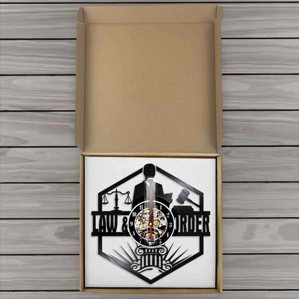 Настенные часы с виниловыми пластинами юстиция и декор для прохождения