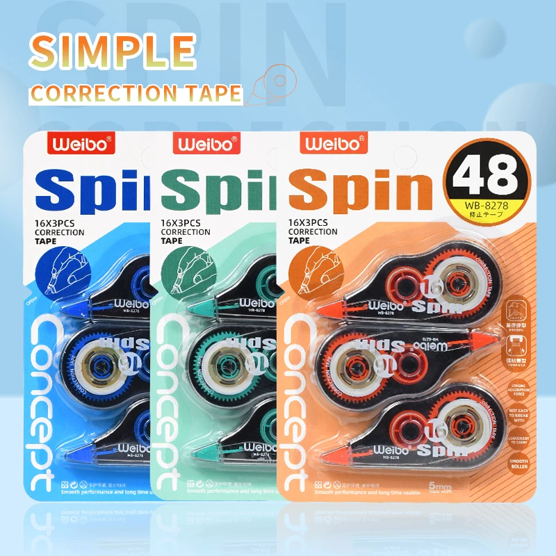 

3pcs/pack8278 Correction Tape Roller 5mx5mm White Sticker Tape for Student Error Eraser Tape School Office Supplies Stationery