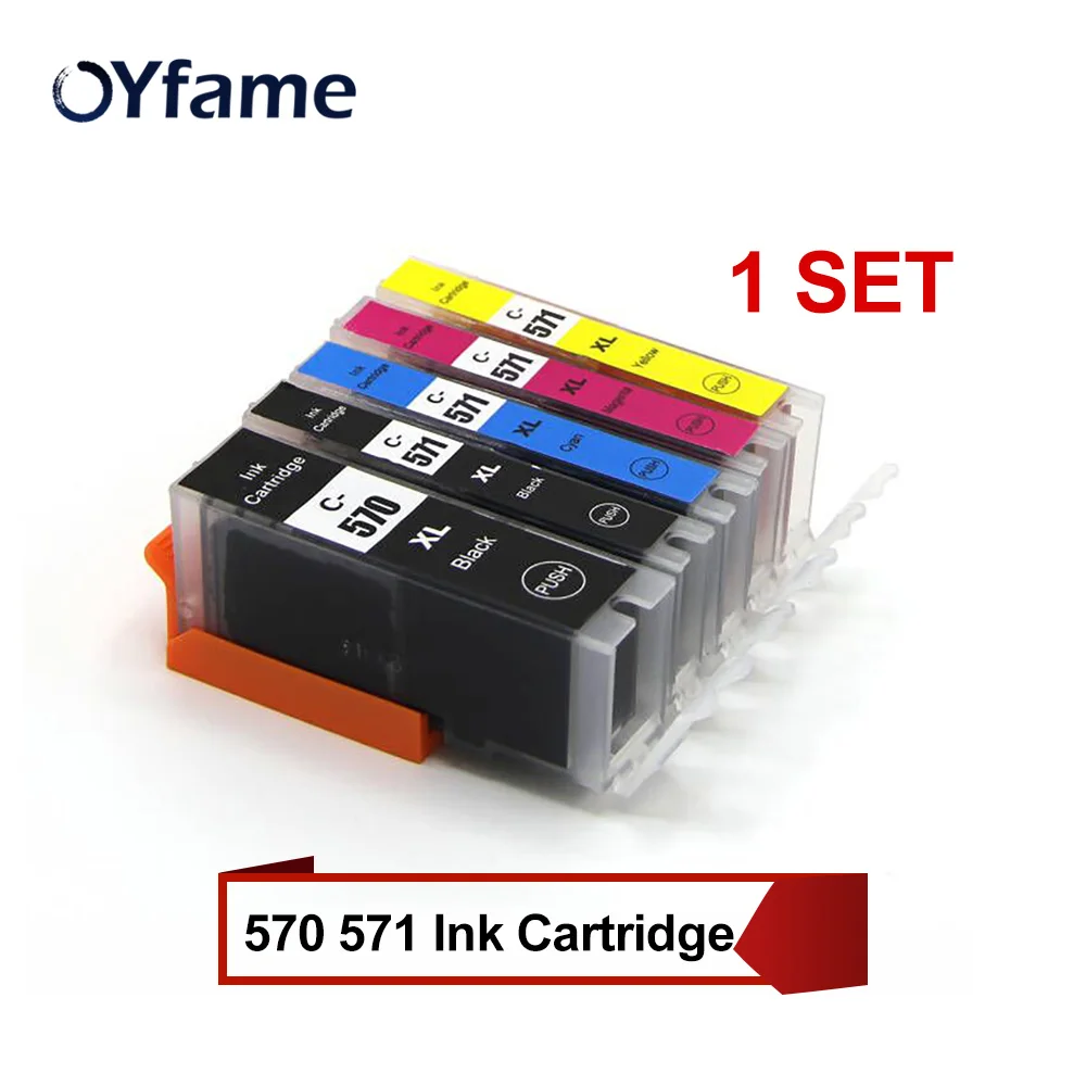 

OYfame PGI-570 CLI-571 Ink Cartridge with ink For Canon PIXMA MG5750 MG5751 MG5752 MG6850 MG6851 MG6852 TS6050 TS5050 5051