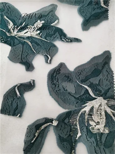 dark gray green Последняя французская блонда желтая белая кружевная ткань Африканская кружевная ткань нигерийская вышивка кружевной материал для свадьбы кружева - Цвет: dark gray green