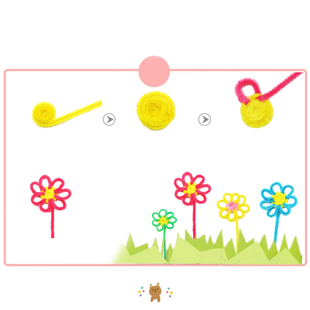 

100Pcs Chenille Stems Pipe Cleaners Twist Rods Kids DIY Craft Educational Toy