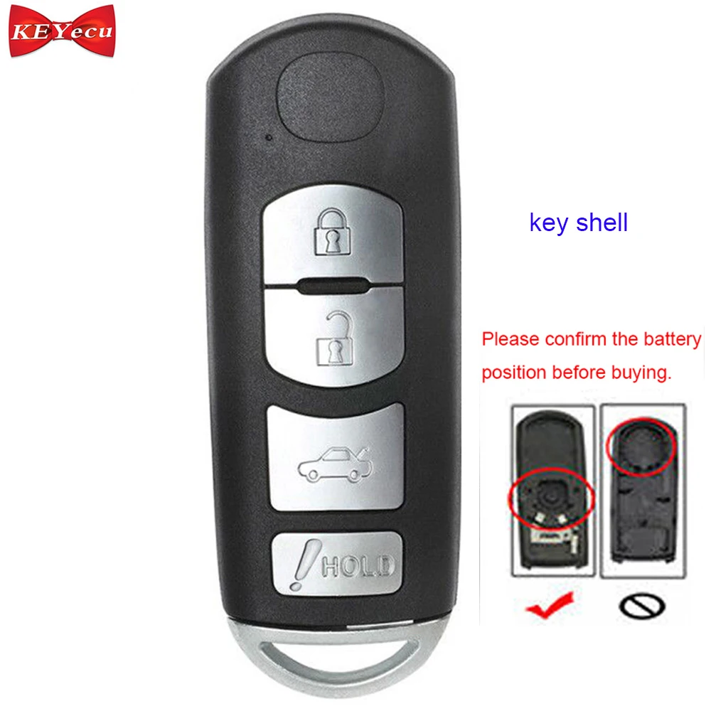 KEYECU для Mazda 3 6 2014 2015 2016 2017 2018 дистанционный ключ автомобиля в виде ракушки чехол