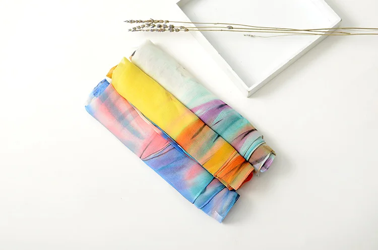 2020 новый красочный праздничный жоржет шифон шарф Шелковый квадратный хиджаб