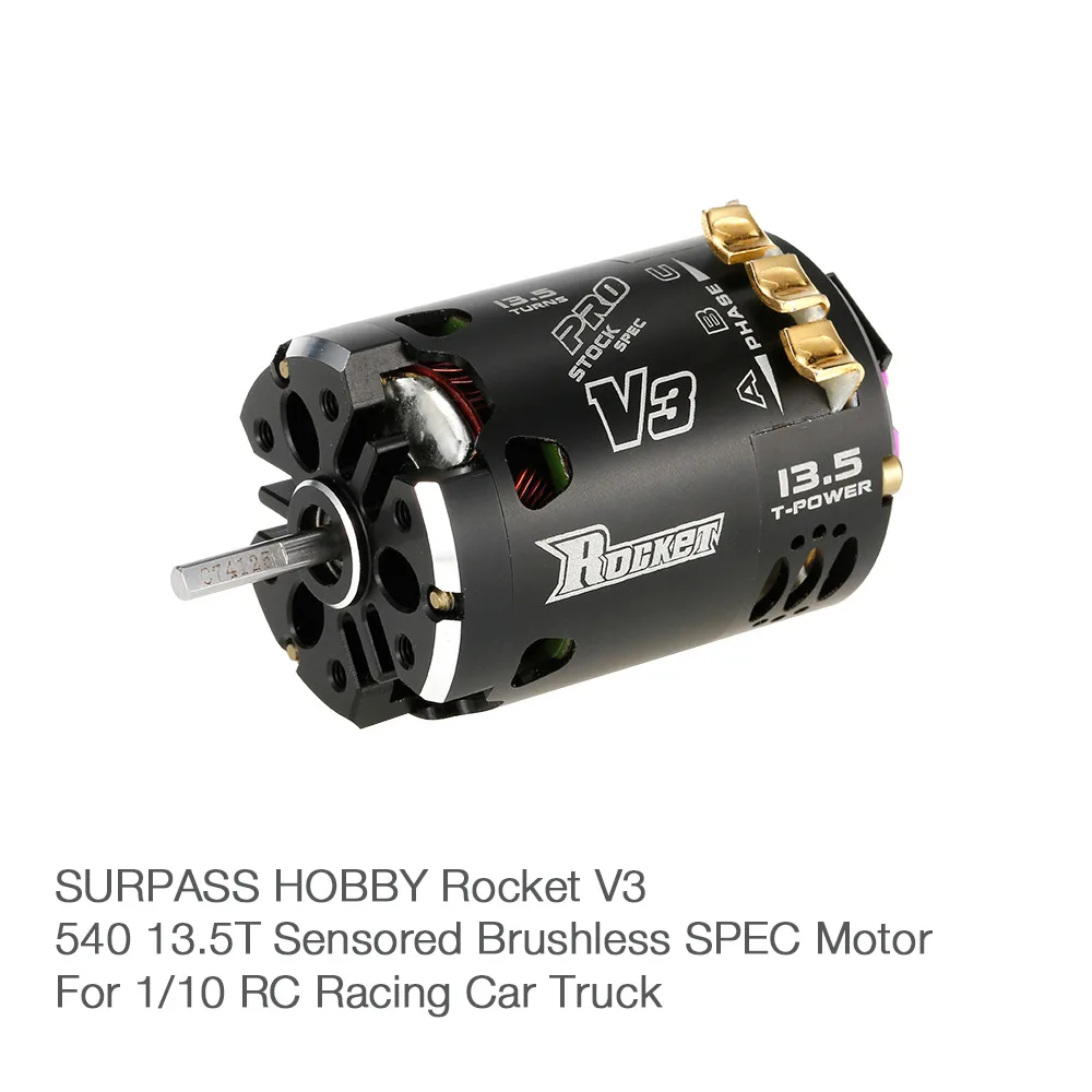 Черный сенсорный Бесколлекторный двигатель SURPASS HOBBY Rocket V3 540 13 5 T 1/10 кв для