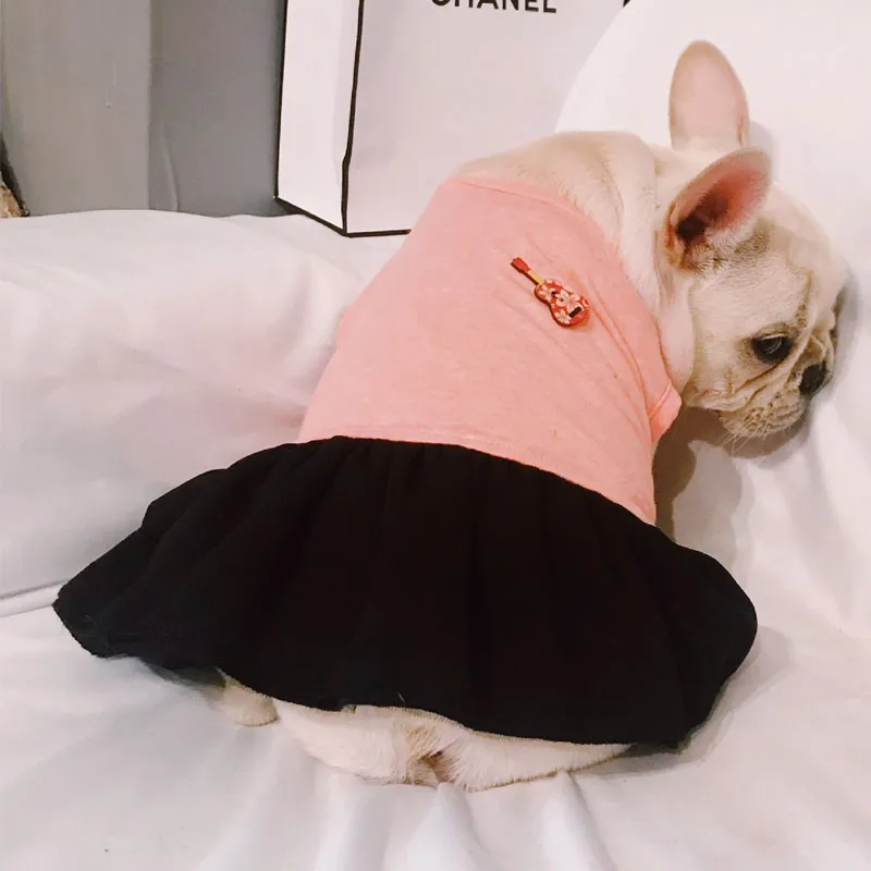 Розовое платье для собаки корсет винтажная одежда собак длинные платья