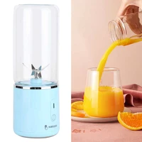 portable blender mini handheld juicer cup fruit mixer usb charging for home travel supplies blue 300ml