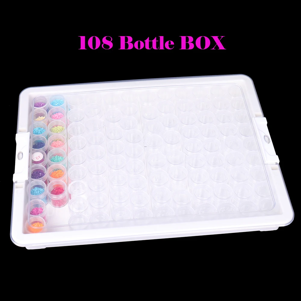 

108/114 Diamond Painting Accessories Storage Box Tool Bead Container Rhinestone Diamond Embroidery Plastic Removable Storage Box