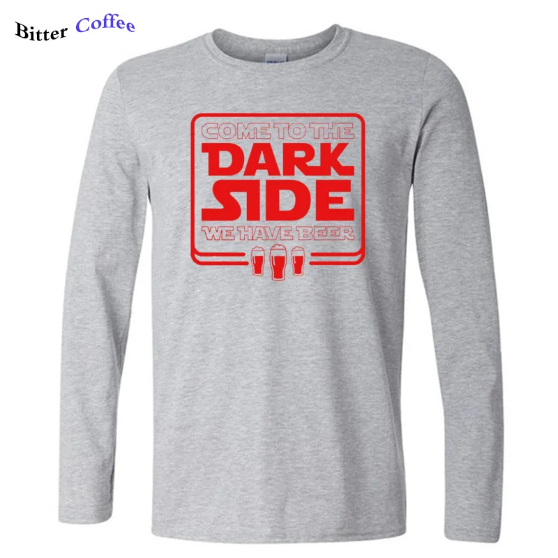 Мужская футболка с длинным рукавом круглым вырезом