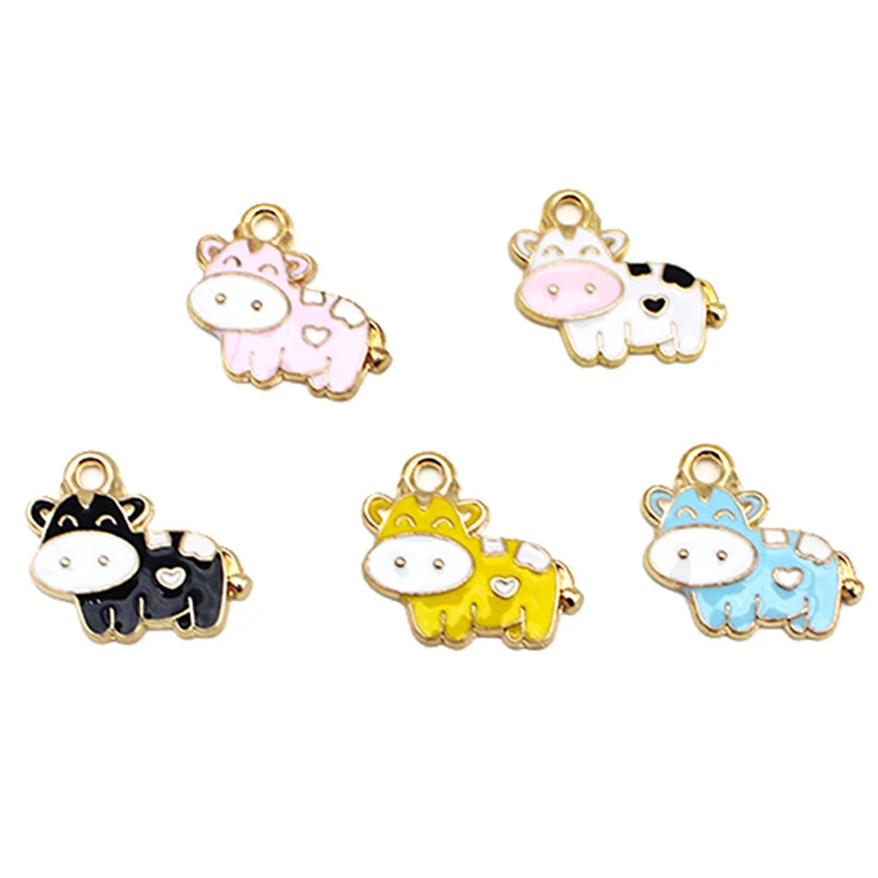 

10 шт., эмалированные розовые подвески