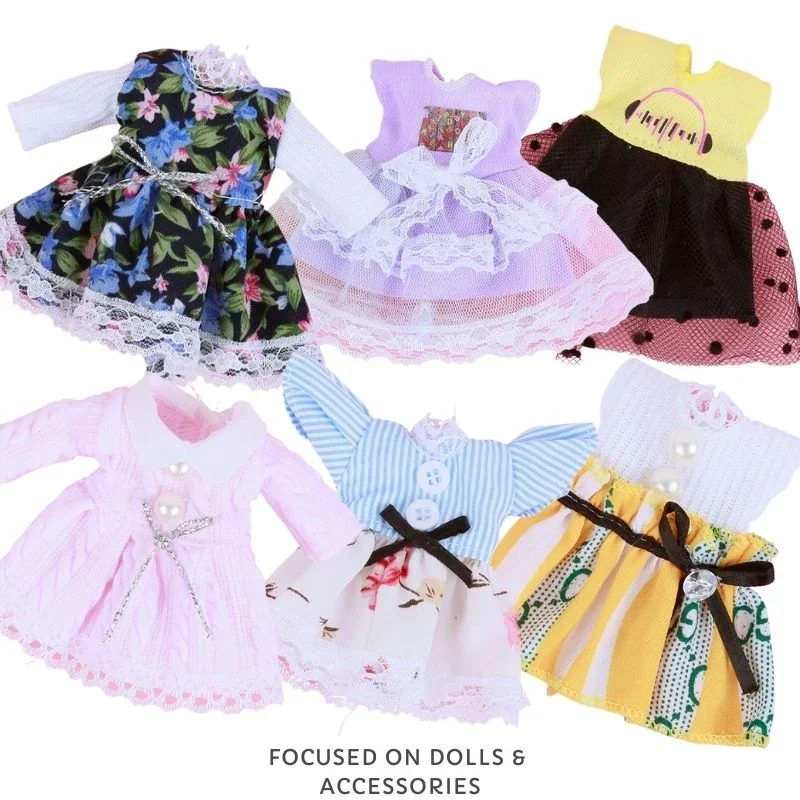 

Clothes for Dolls 16 CM Bjd 1/8 Ob11 Dresses Sets Kawaii Cute Doll Accessories Children's Toys Gift for Girl