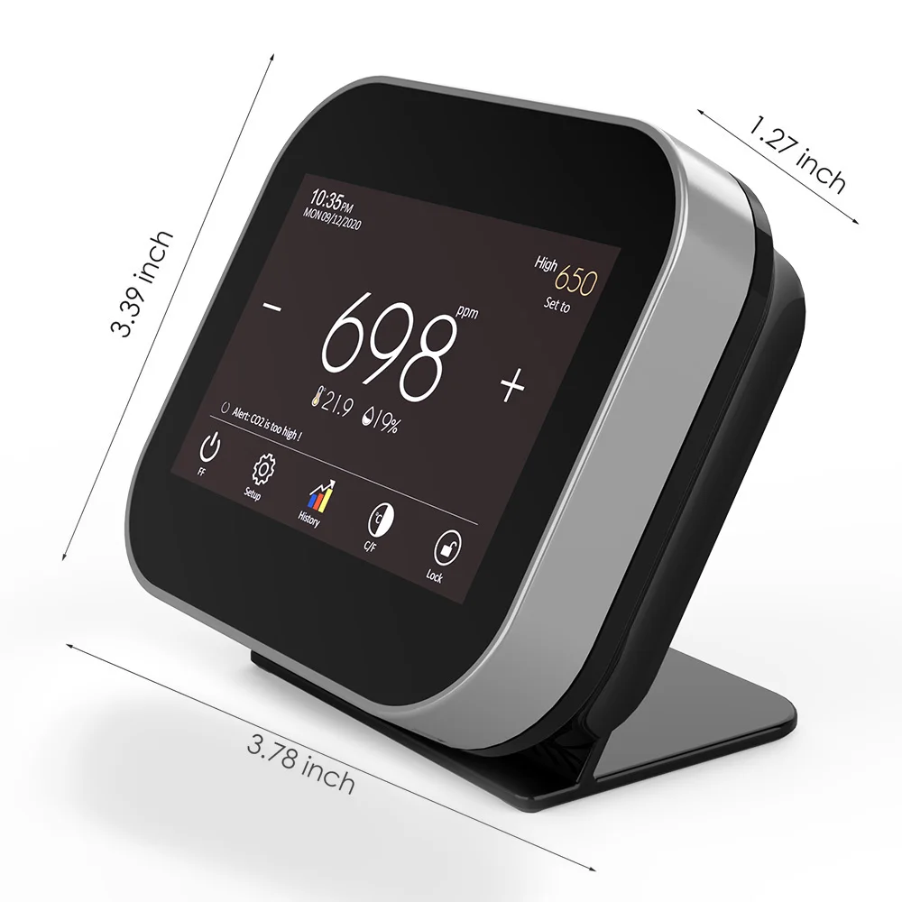 

AUPORO NDIR Indoor Carbon Dioxide Meter Temperature And Relative Humidity Carbon Dioxide Detector Air Quality Monitor For Home