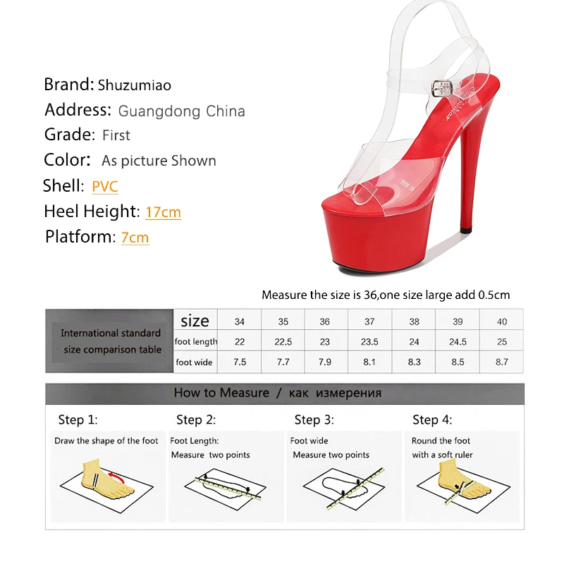 

Walking Show Stripper Heels Clear Shoes Woman Platforms High Heels Sandals Women Sexy Big Yard Fish Mouth Shoes 2020 New Crystal