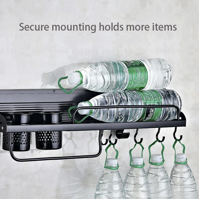 50/60 см черный пространство Алюминий Кухня хранения многофункциональный стеллажи