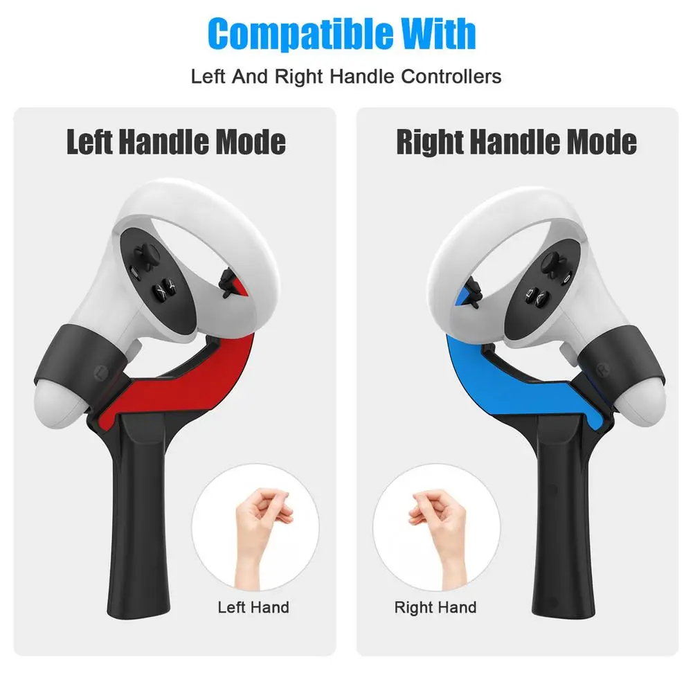 

1 pc Ping Pong Paddle Handle Grip For Oculus Quest 2 VR Touch Controller L/R Handle Universal Table Tennis VR Game Accessories