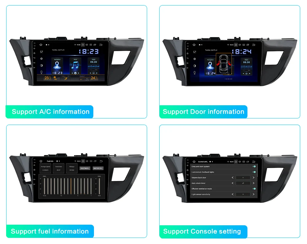 10," мультимедийный автомобиль Android 9,0 для Toyota Corolla TDA7850 мульти сенсорный экран HDMI 4 Гб ram