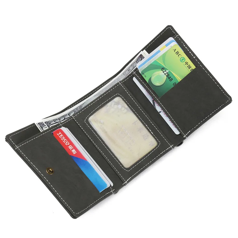 Модный мужской кошелек с заклепками винтажный из искусственной кожи 2021