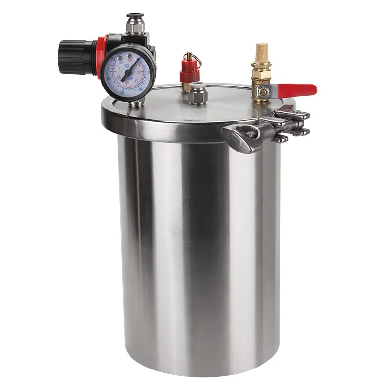 

10L 304 stainless steel Card frame pressure tank, dispenser stainless steel pressure tank, maximum pressure 8bar, with barometer